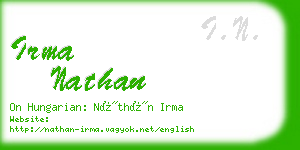 irma nathan business card